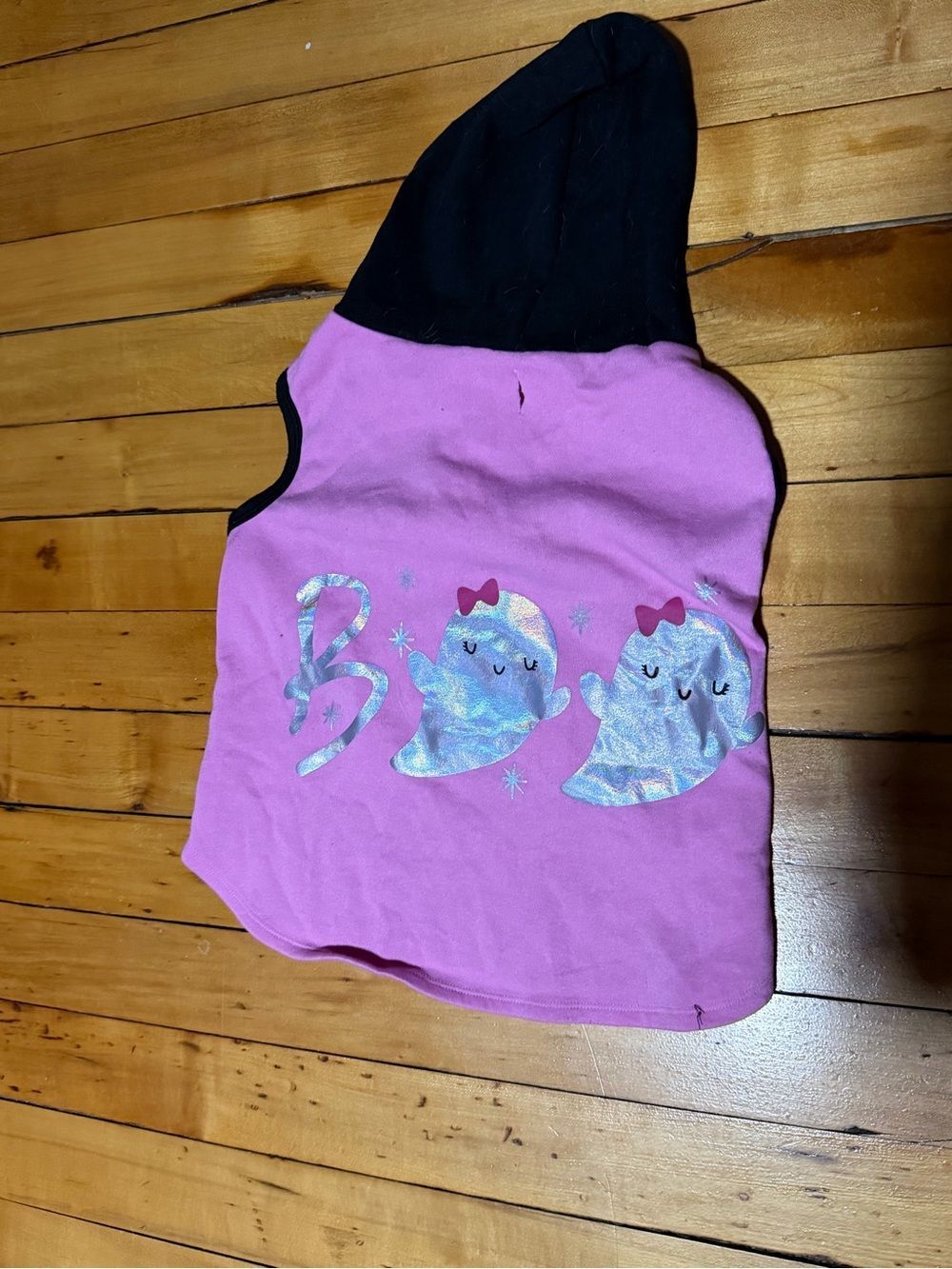 Vibrant Life Boo Dog Hoodie Pink and Black Size L
